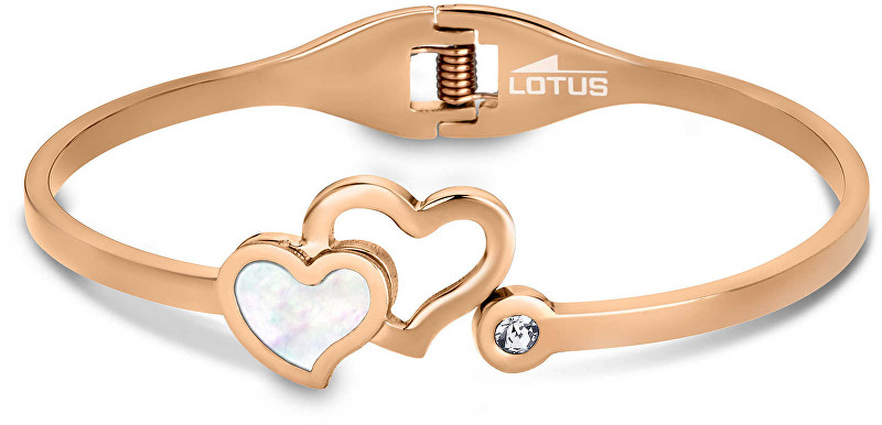 Lotus Style Bronzový ocelový náramek se srdíčky LS1792-2/2