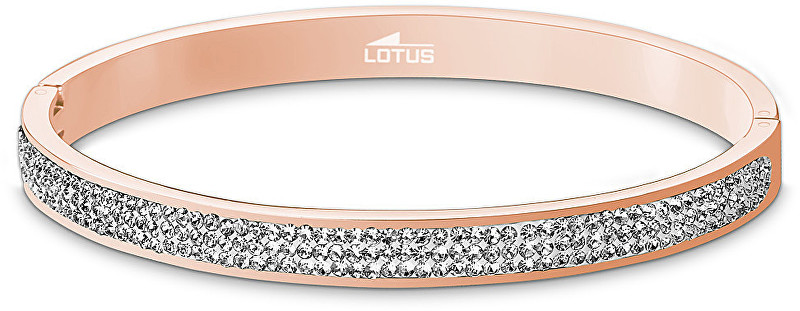 Lotus Style Pevný bronzový náramek s krystaly LS1903-2/2