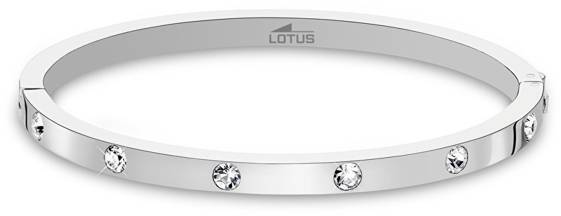 Lotus Style Pevný ocelový náramek s krystaly LS1846-2/1
