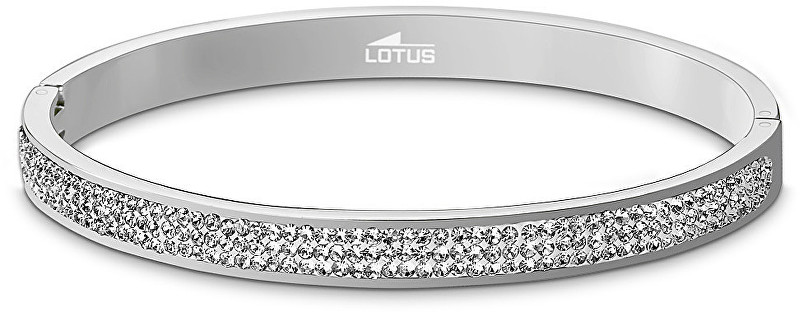 Lotus Style Pevný ocelový náramek s krystaly LS1903-2/1