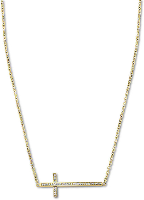 Lotus Style Pozlacený náhrdelník s křížkem naležato LS1874-1/2