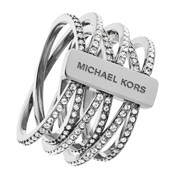 Michael Kors Dámský ocelový prsten s krystaly MKJ4423040 59 mm