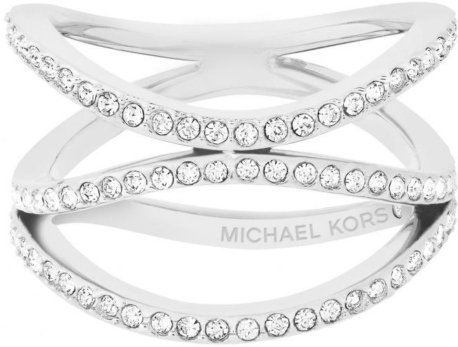 Michael Kors Ocelový ocelový prsten s krystaly MKJ6639040 56 mm