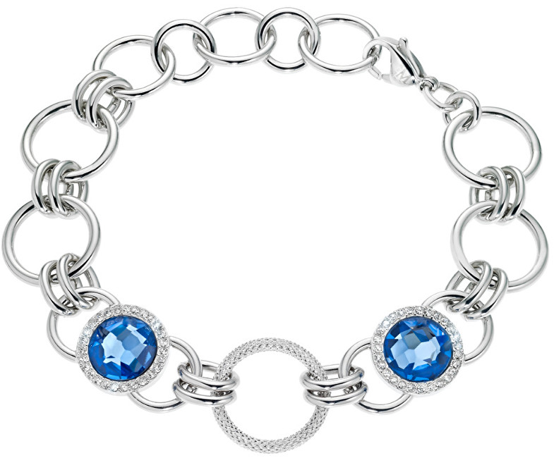 Morellato Krásný ocelový náramek s modrými krystaly Essenza SAGX09