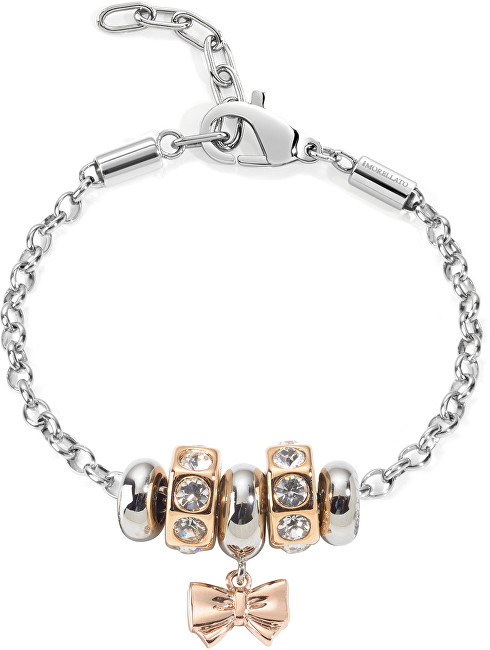 Morellato Ocelový bicolor náramek Drops Rose Gold Bow SCZ455