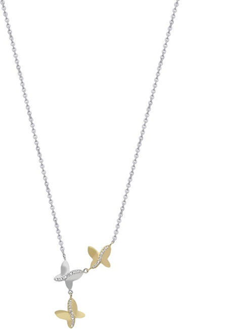 Morellato Ocelový bicolor náhrdelník s motýlky SAHO04