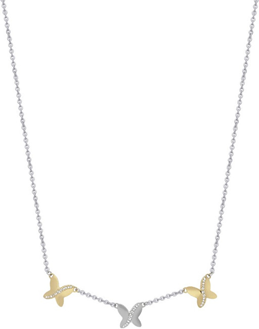 Morellato Ocelový bicolor náhrdelník s motýlky SAHO06