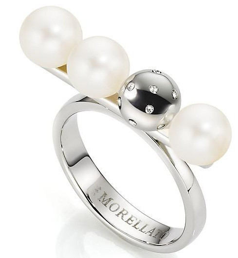 Morellato Ocelový prsten s perlami Lunae SADX13 52 mm