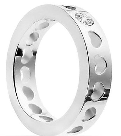 Morellato Ocelový prsten se srdíčky S0R07 56 mm