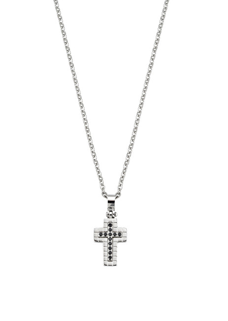 Morellato Pánský ocelový náhrdelník s křížem a krystaly Motown SAEV11