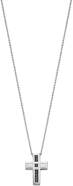 Morellato Pánský ocelový náhrdelník s křížem a krystaly Motown SALS05