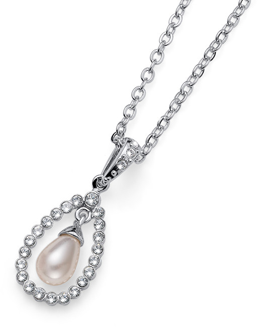 Oliver Weber Náhrdelník s krystaly a perlou Pearl Drop 11946