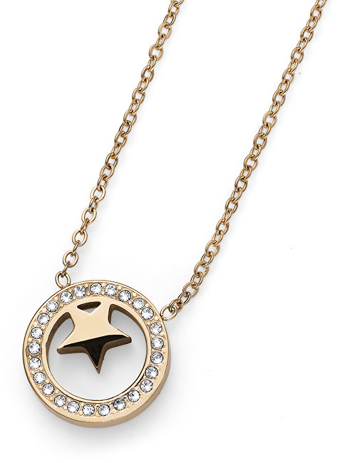 Oliver Weber Pozlacený náhrdelník s krystaly Little Star 11957G