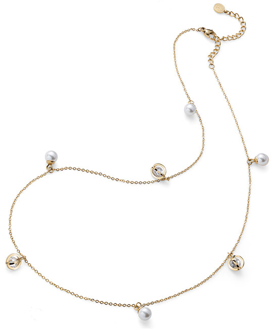Oliver Weber Pozlacený náhrdelník s perličkami Stay 11916G