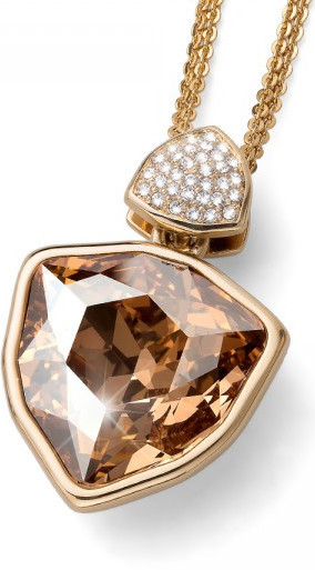 Oliver Weber Pozlacený náhrdelník s velkým zlatavým krystalem Ocean Trilli Large 11728G