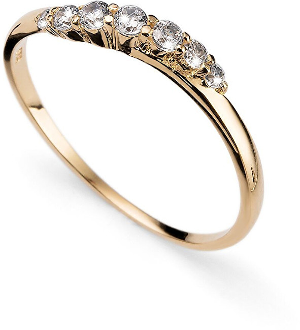 Oliver Weber Pozlacený stříbrný prsten s krystaly Petite 63227G S (49 - 52 mm)