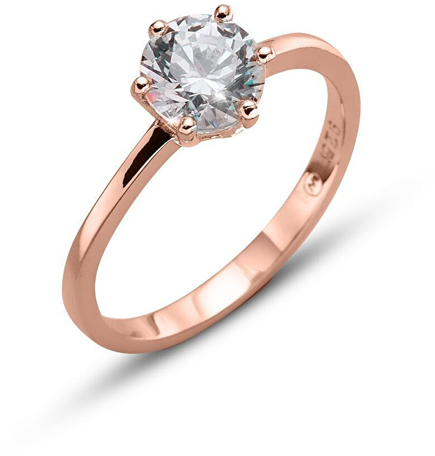 Oliver Weber Růžově pozlacený stříbrný prsten Brilliance 63222RG L (56 - 59 mm)