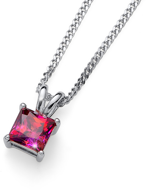 Oliver Weber Stříbrný náhrdelník s krystalem Catch 61142 RED