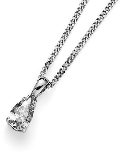 Oliver Weber Stříbrný náhrdelník s krystalem Pear 61148 WHI (řetízek, přívěsek)