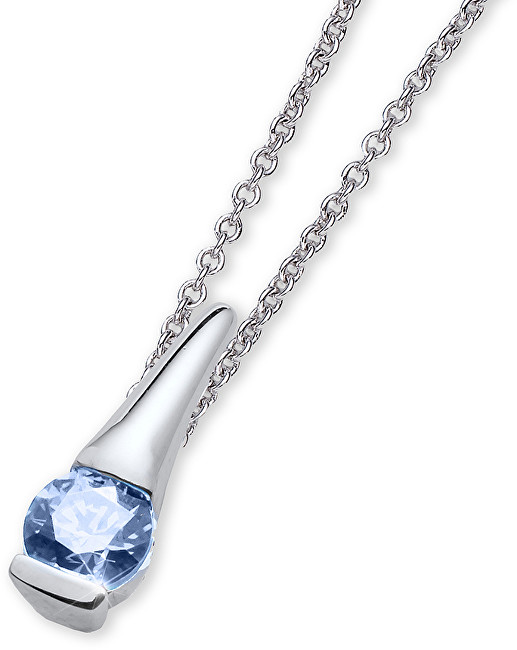 Oliver Weber Stříbrný náhrdelník s modrým krystalem Beach Tender 61126 BLU (řetízek, přívěsek)