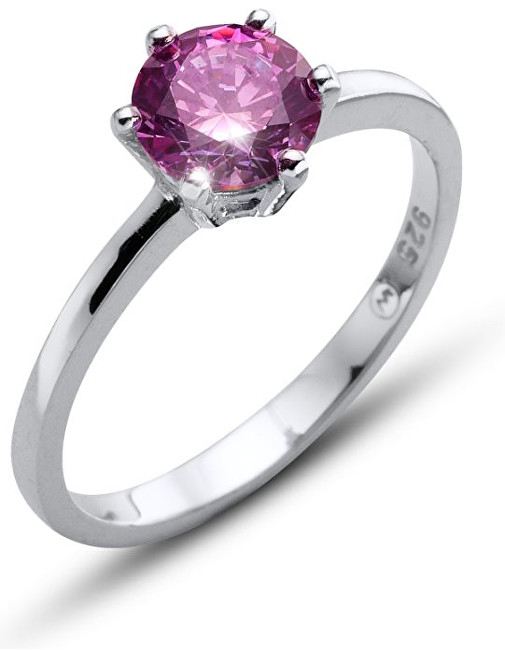 Oliver Weber Stříbrný prsten s fialovým krystalem Morning Brilliance Large 63221 PUR L (56 - 59 mm)