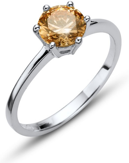 Oliver Weber Stříbrný prsten se žlutým krystalem Morning Brilliance Large 63219 CHA M (53 - 55 mm)