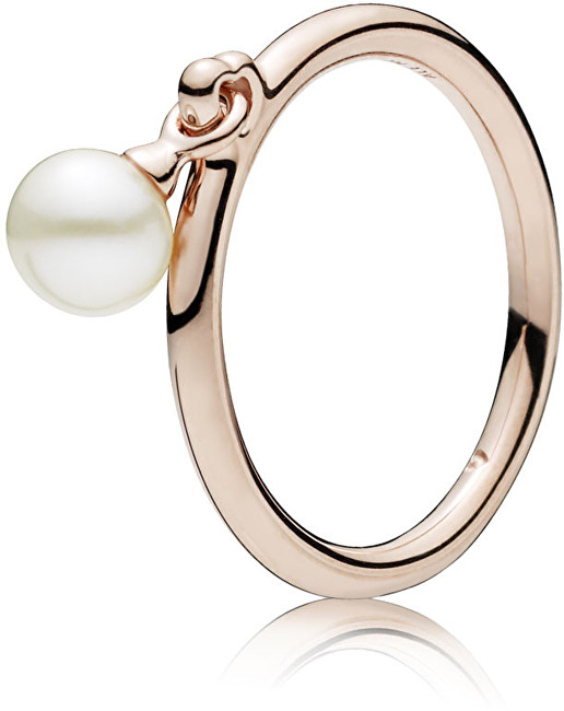 Pandora Bronzový prsten s pravou perlou 187525P 52 mm
