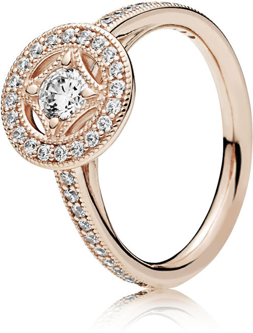Pandora Luxusní bronzový prsten s kamínky 181006CZ 54 mm