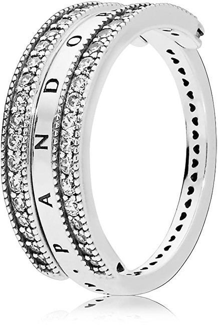 Pandora Luxusní stříbrný prsten 197404CZ 50 mm