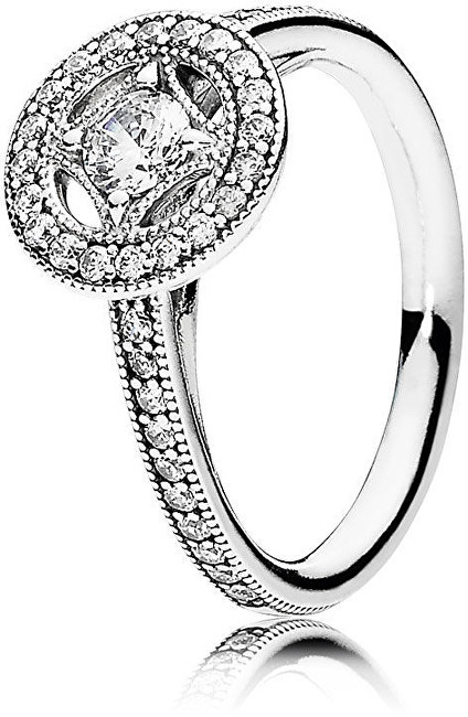 Pandora Luxusní třpytivý prsten ze stříbra 191006CZ 54 mm