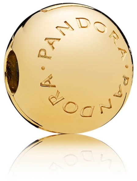 Pandora Pozlacený stříbrný klip Logo 767053