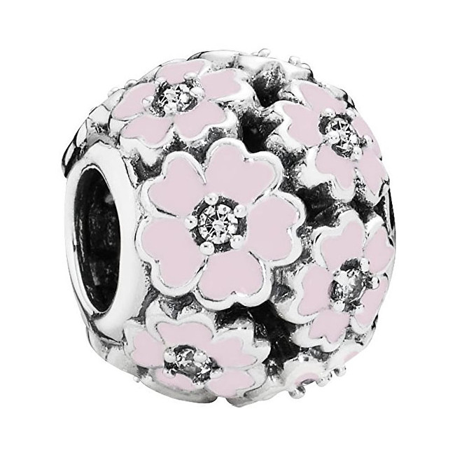 Pandora Stříbrný korálek s růžovými květy 791488EN68