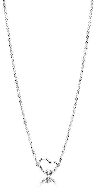 Pandora Stříbrný náhrdelník se srdíčkem 397797CZ-45