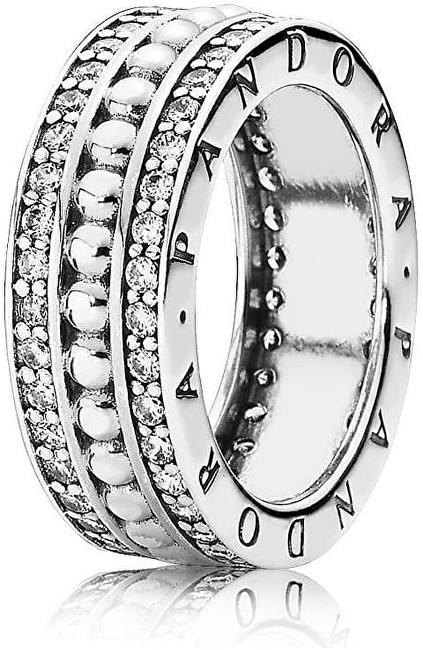 Pandora Stříbrný prsten s kamínky 190962CZ 50 mm