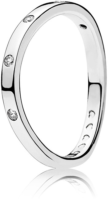Pandora Stříbrný prsten s třpytivými kamínky 197113CZ 52 mm