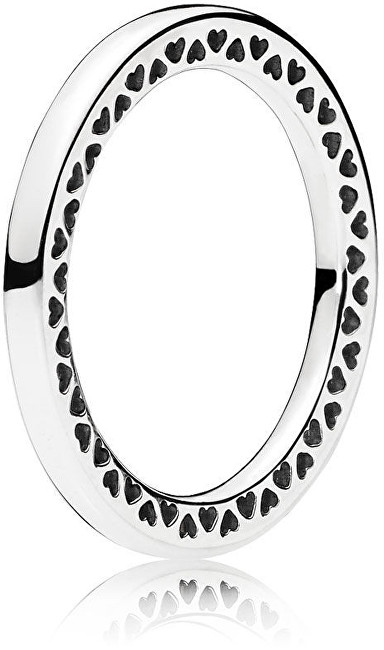 Pandora Stříbrný srdíčkový prsten 196237 52 mm