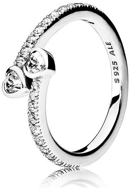 Pandora Stříbrný třpytivý prsten 191023CZ 54 mm