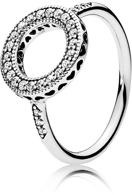 Pandora Stříbrný třpytivý prsten 191039CZ 52 mm