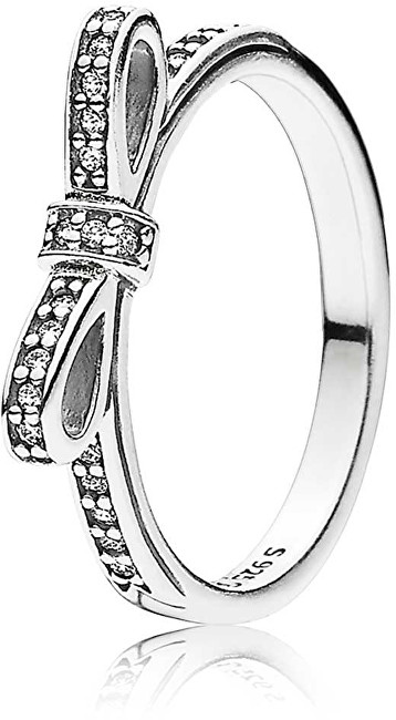 Pandora Třpytivý prsten s mašličkou 190906CZ 58 mm