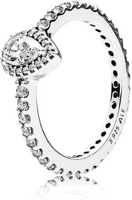 Pandora Třpytivý stříbrný prsten 196254CZ 54 mm