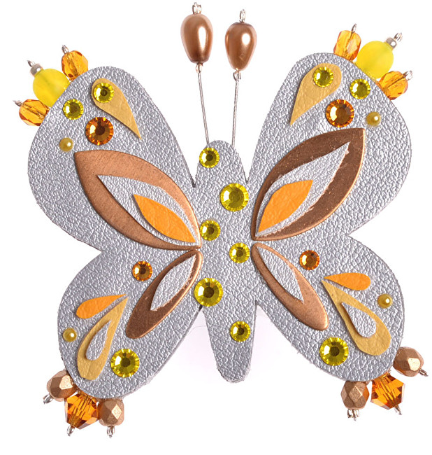 Petra Švarcová Stříbřitá brož Motýl