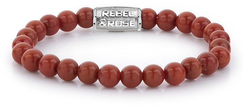 Rebel&Rose Korálkový náramek Red Coral RR-60039-S 16,5 cm - S