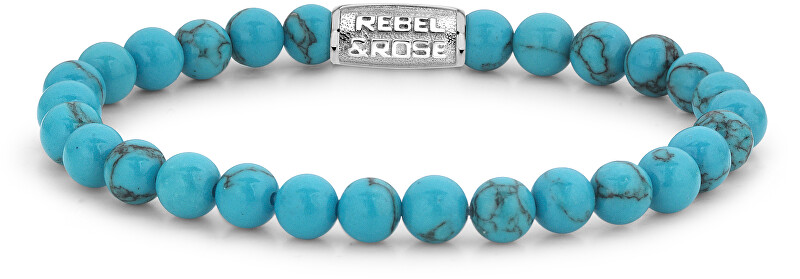 Rebel&Rose Korálkový náramek Turquoise Delight RR-60015-S 16,5 cm - S