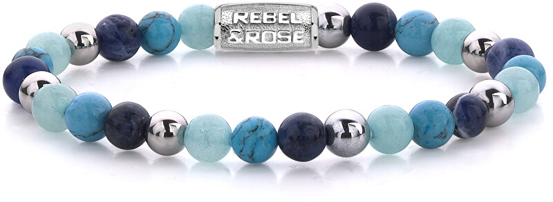 Rebel&Rose Ocelový náramek Blue Summer Vibes II RR-60056-S 16,5 cm - S