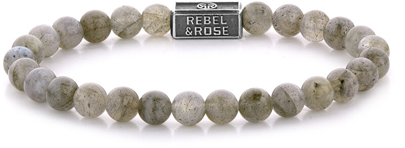 Rebel&Rose Stříbrný korálkový náramek Labradorite Shield RR-6S005-S 19 cm - L
