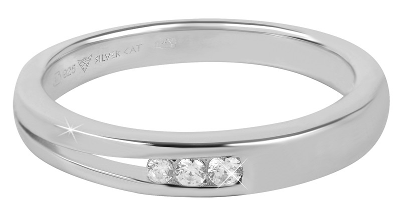 Silver Cat Jemný prsten s čirými zirkony SC266 56 mm