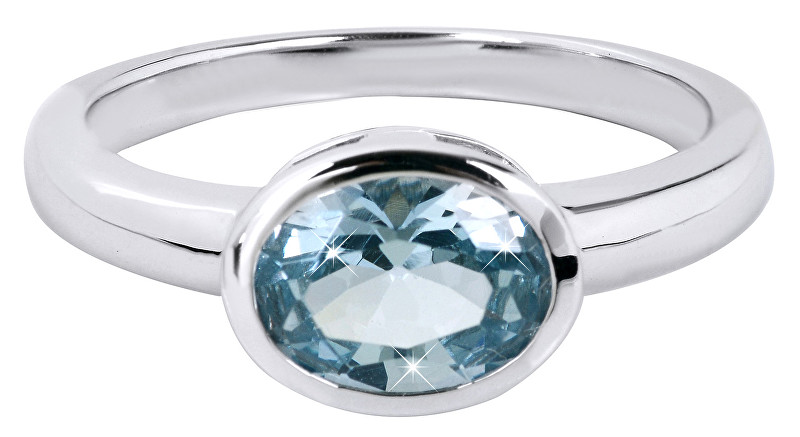 Silver Cat Něžný prsten s modrým krystalem SC261 58 mm