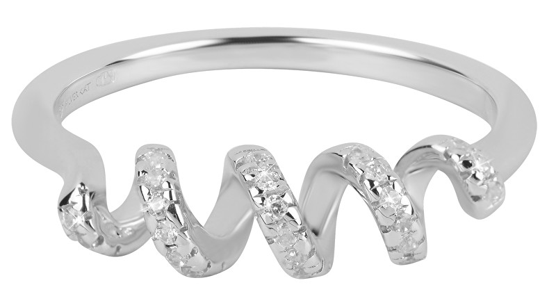 Silver Cat Spirálový prsten se zirkony SC258 58 mm