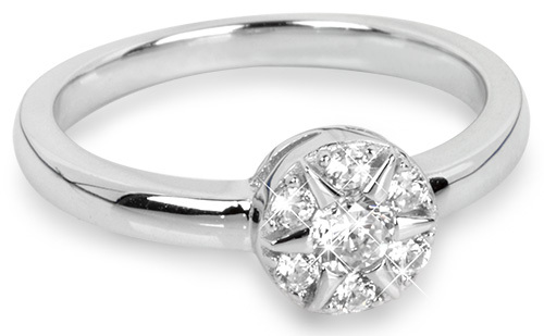 Silver Cat Stříbrný prsten Květina se zirkony SC206 52 mm