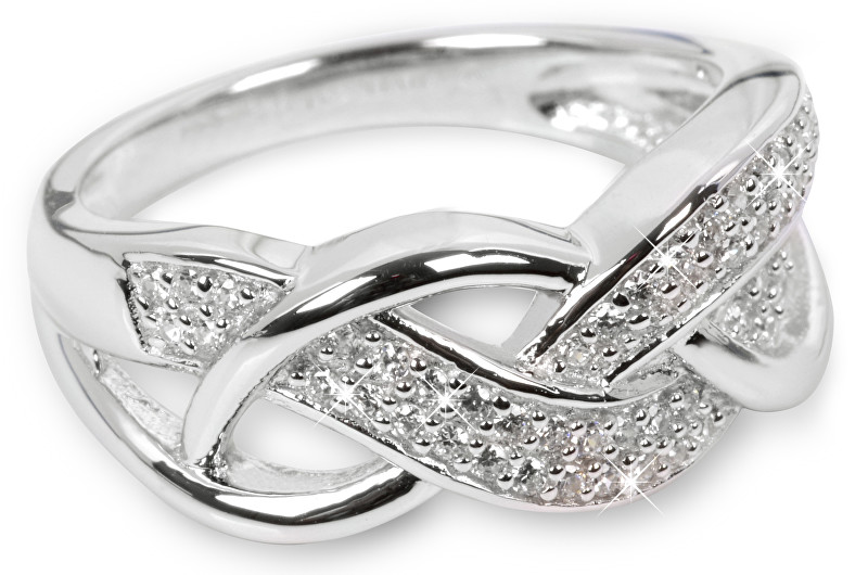 Silver Cat Stříbrný prsten s krystaly SC109 58 mm